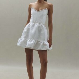 V. Chapman Evie Strapless Fit & Flare Brocade Mini Dress